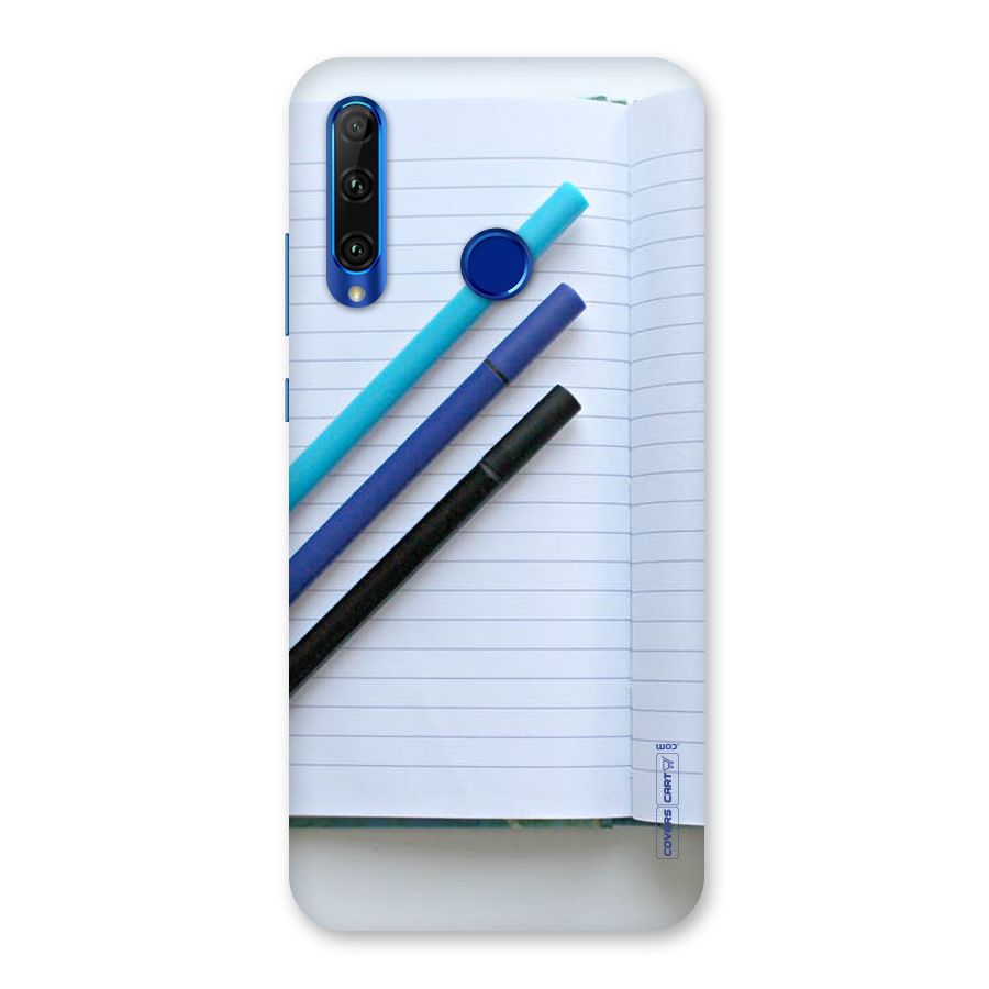 Notebook And Pens Back Case for Honor 20i