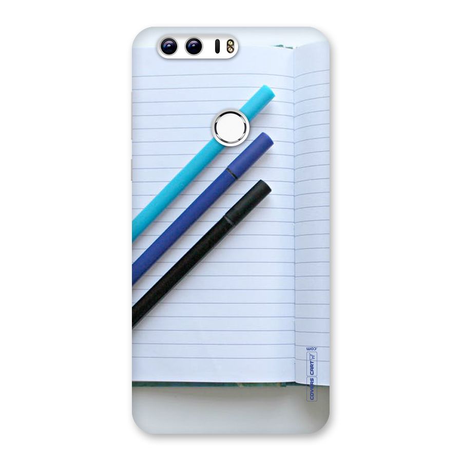 Notebook And Pens Back Case for Honor 8