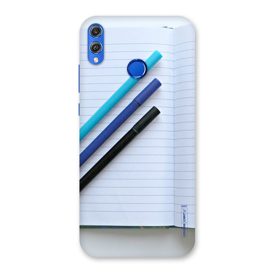 Notebook And Pens Back Case for Honor 8X