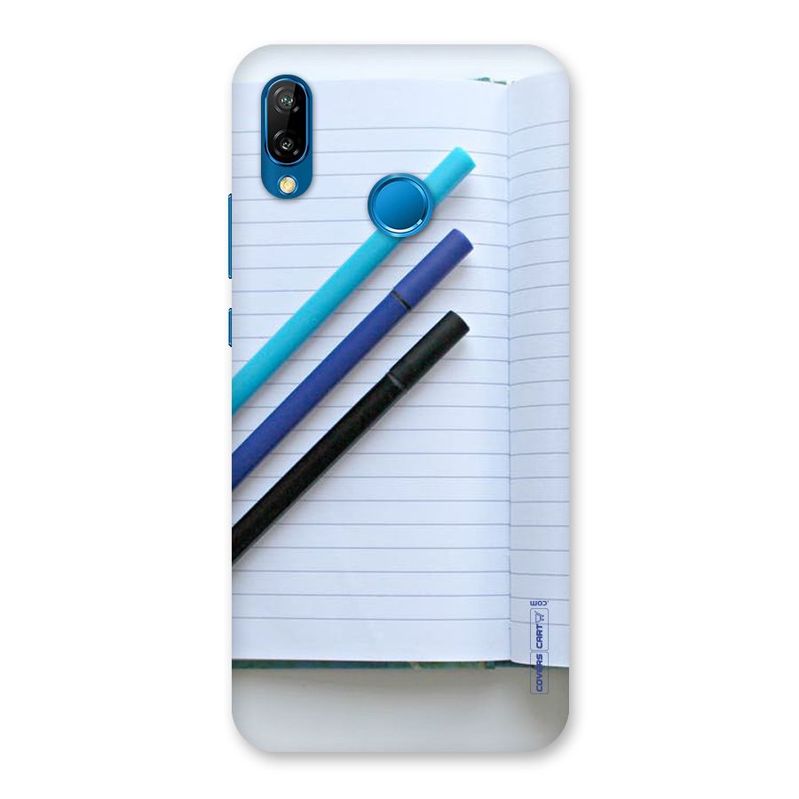 Notebook And Pens Back Case for Huawei P20 Lite