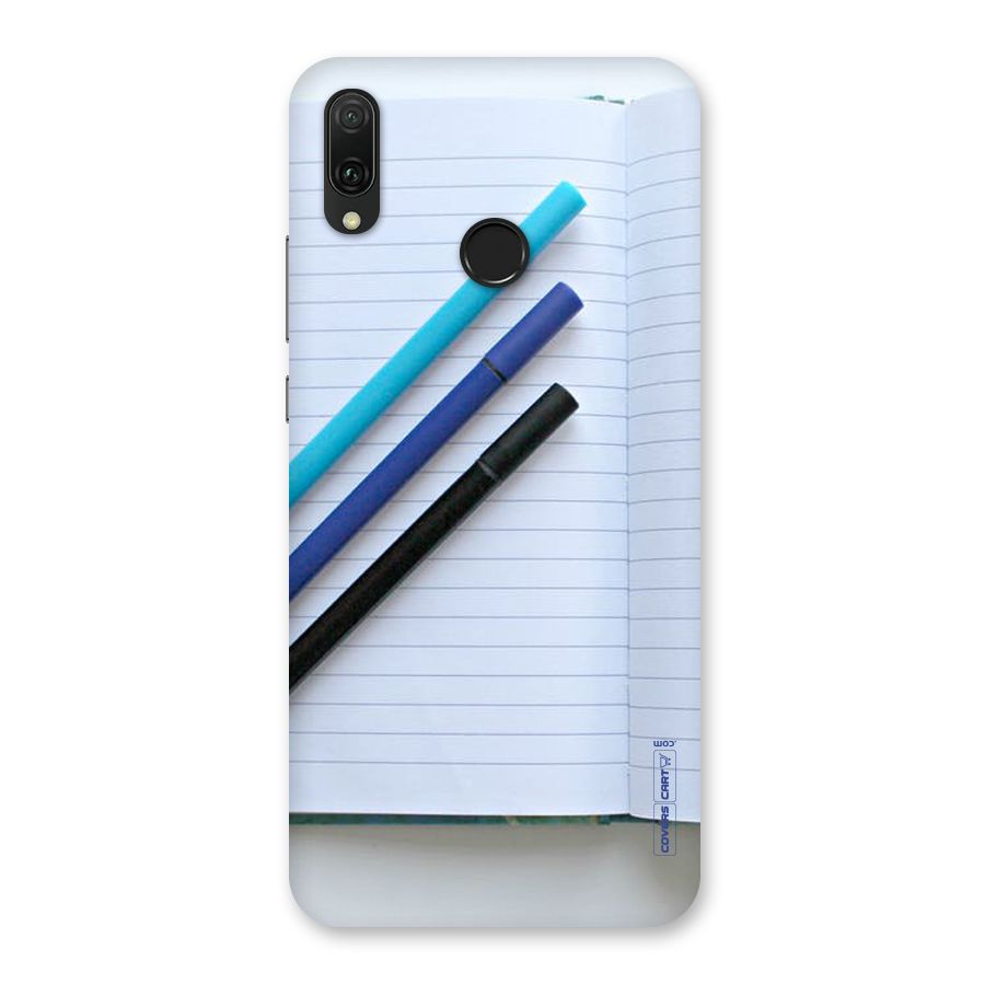 Notebook And Pens Back Case for Huawei Y9 (2019)