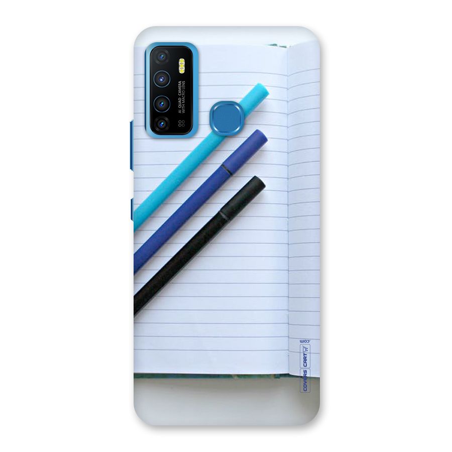 Notebook And Pens Back Case for Infinix Hot 9