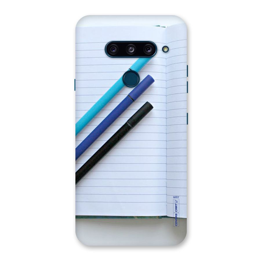 Notebook And Pens Back Case for LG  V40 ThinQ