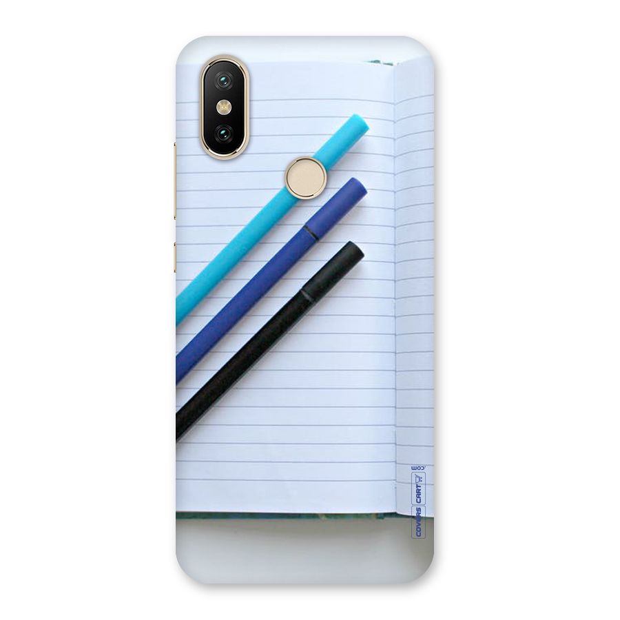 Notebook And Pens Back Case for Mi A2
