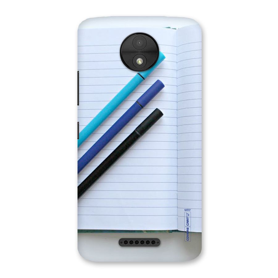 Notebook And Pens Back Case for Moto C