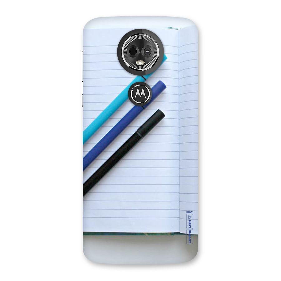 Notebook And Pens Back Case for Moto E5 Plus
