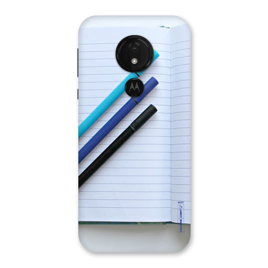 Notebook And Pens Back Case for Moto G7 Power
