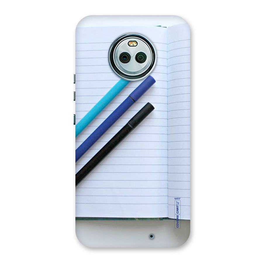 Notebook And Pens Back Case for Moto X4