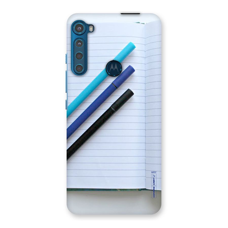 Notebook And Pens Back Case for Motorola One Fusion Plus