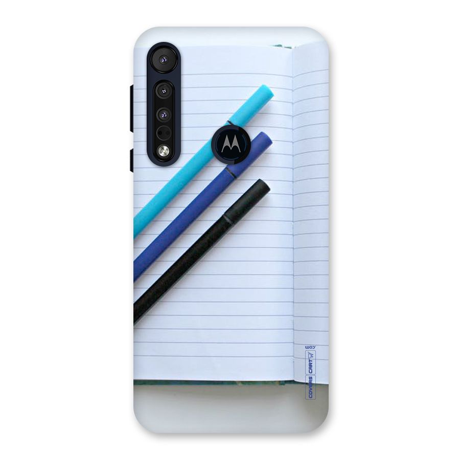 Notebook And Pens Back Case for Motorola One Macro