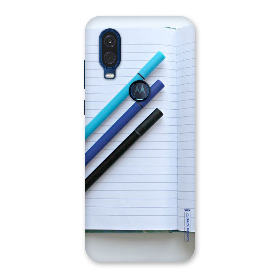 Notebook And Pens Back Case for Motorola One Vision