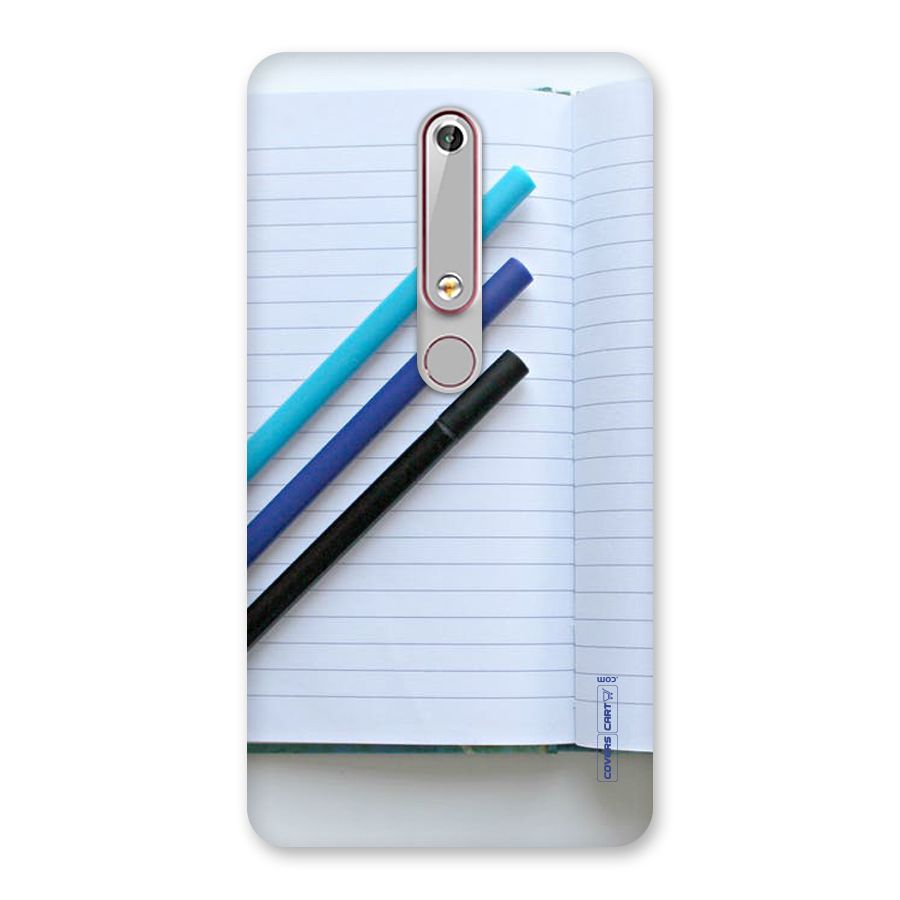 Notebook And Pens Back Case for Nokia 6.1