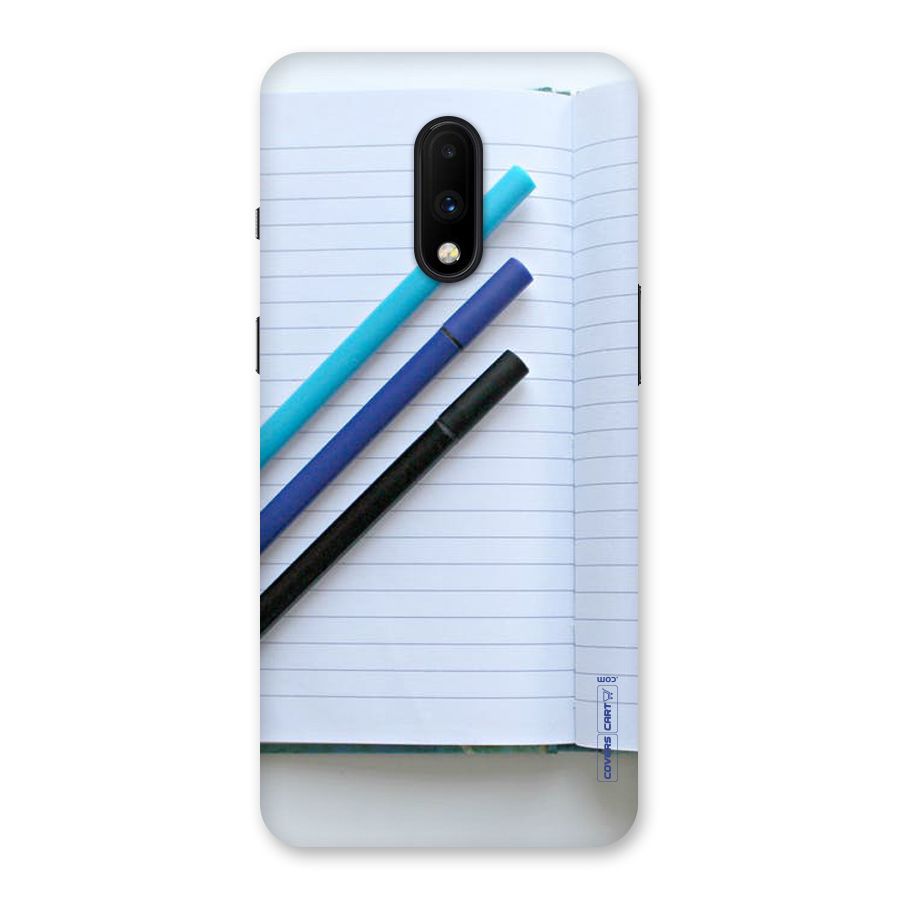 Notebook And Pens Back Case for OnePlus 7