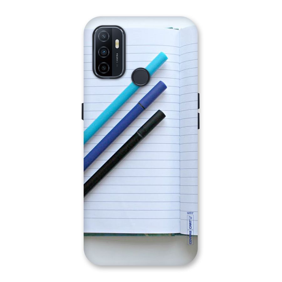 Notebook And Pens Back Case for Oppo A32