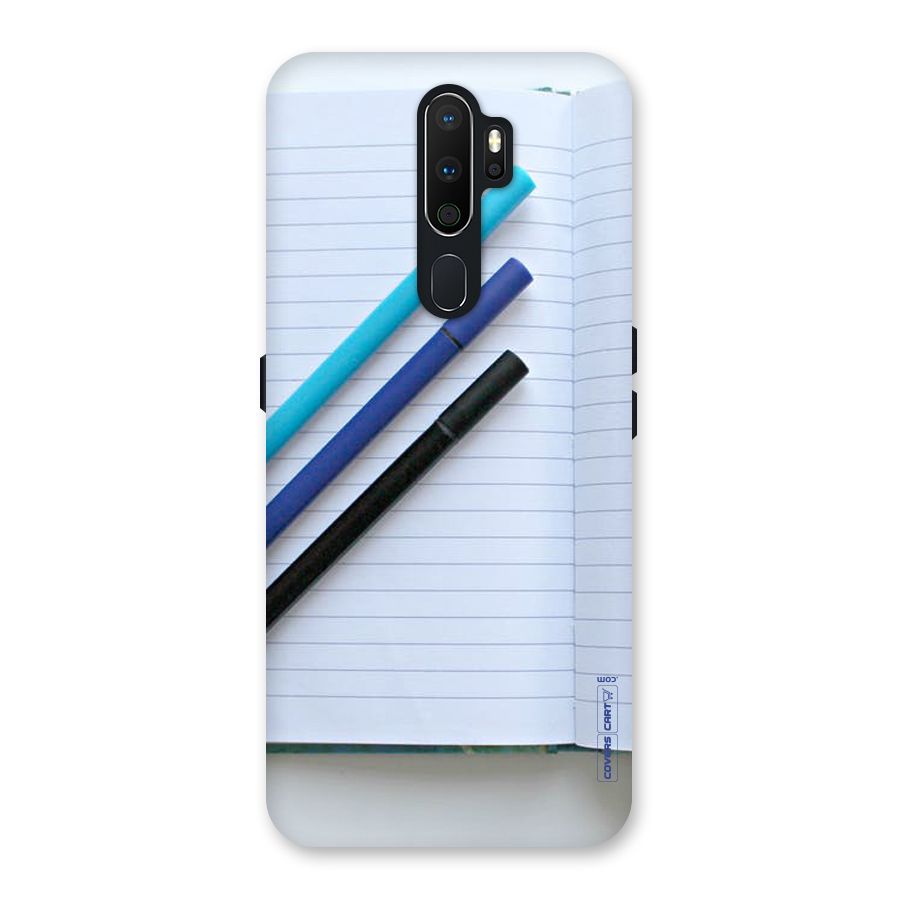 Notebook And Pens Back Case for Oppo A5 (2020)