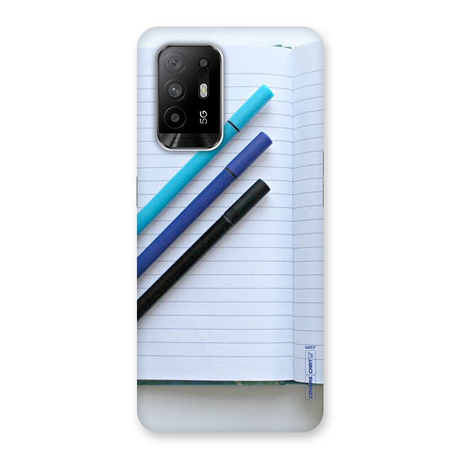Notebook And Pens Back Case for Oppo F19 Pro Plus 5G
