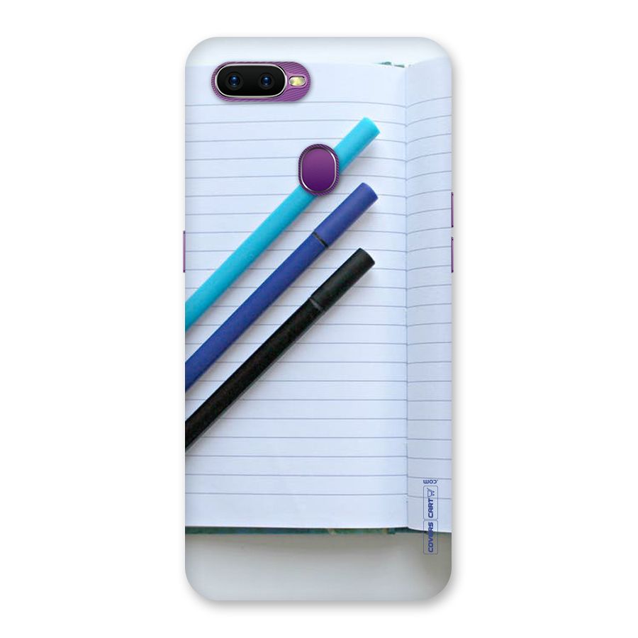Notebook And Pens Back Case for Oppo F9