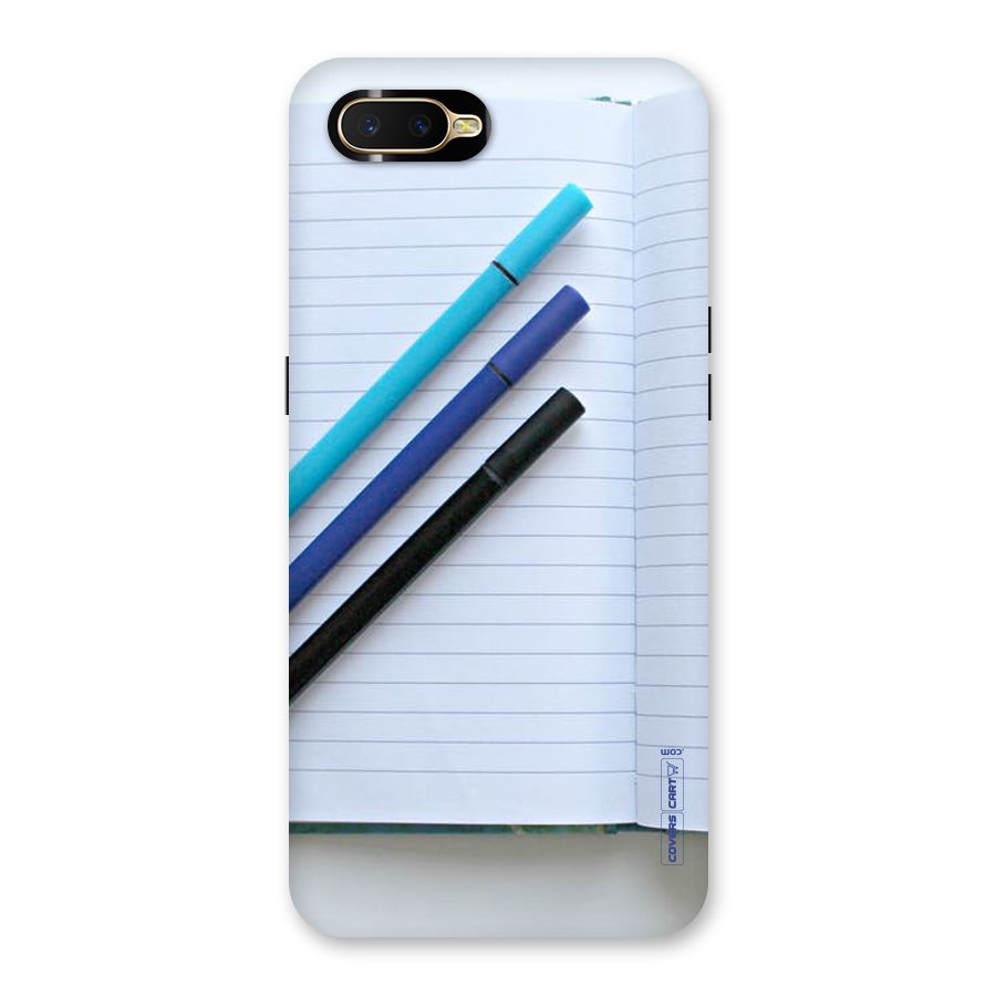 Notebook And Pens Back Case for Oppo K1