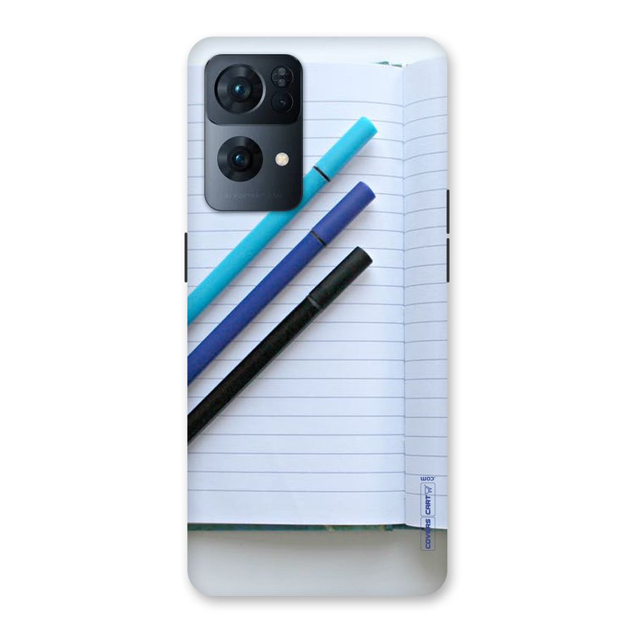 Notebook And Pens Back Case for Oppo Reno7 Pro 5G