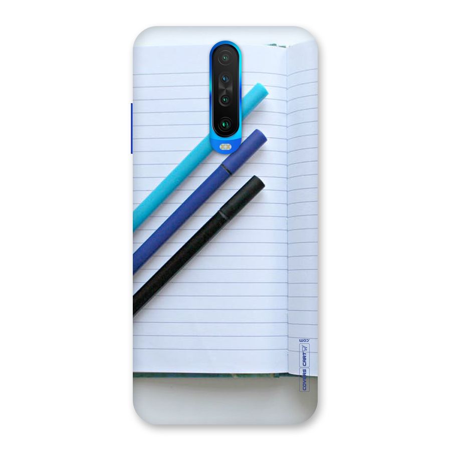 Notebook And Pens Back Case for Poco X2