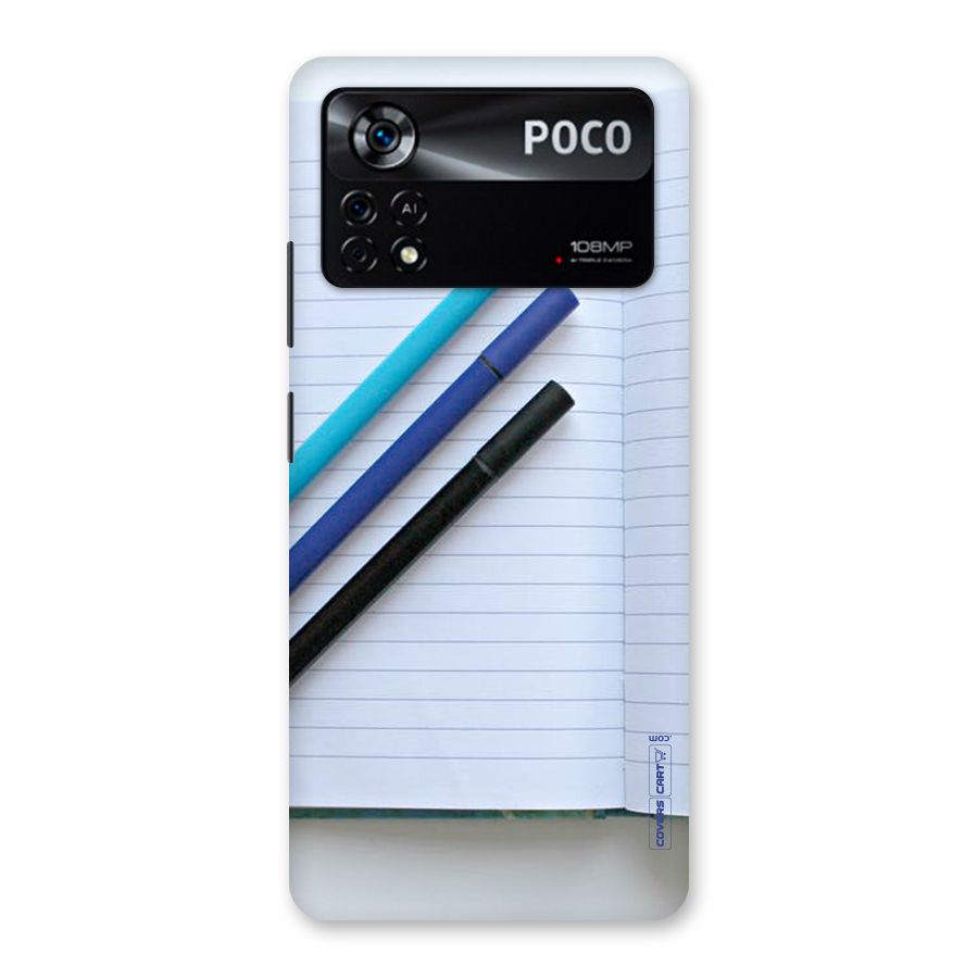 Notebook And Pens Back Case for Poco X4 Pro 5G