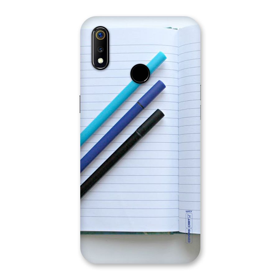Notebook And Pens Back Case for Realme 3