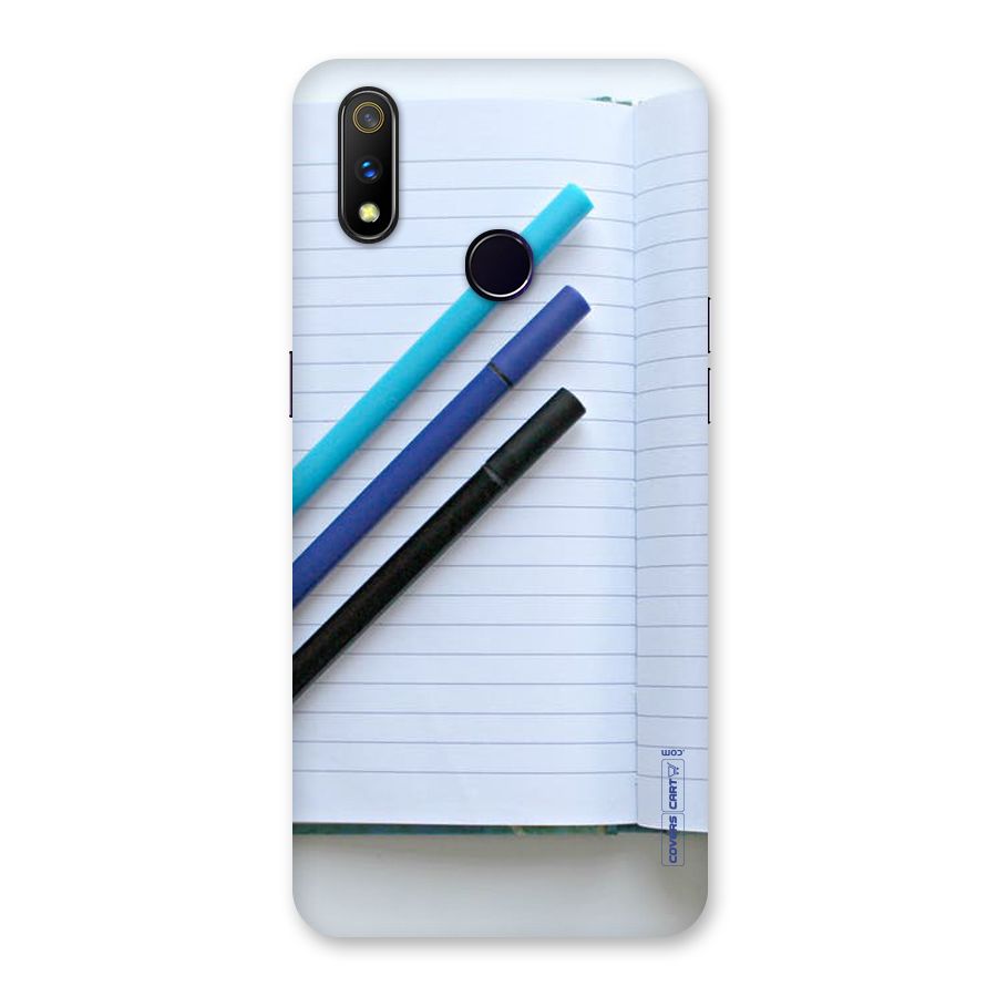Notebook And Pens Back Case for Realme 3 Pro