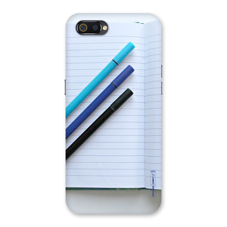 Notebook And Pens Back Case for Realme C2