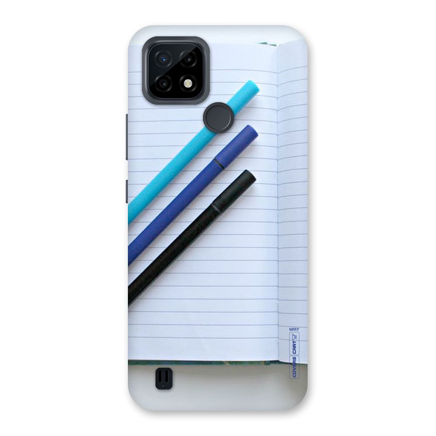 Notebook And Pens Back Case for Realme C21
