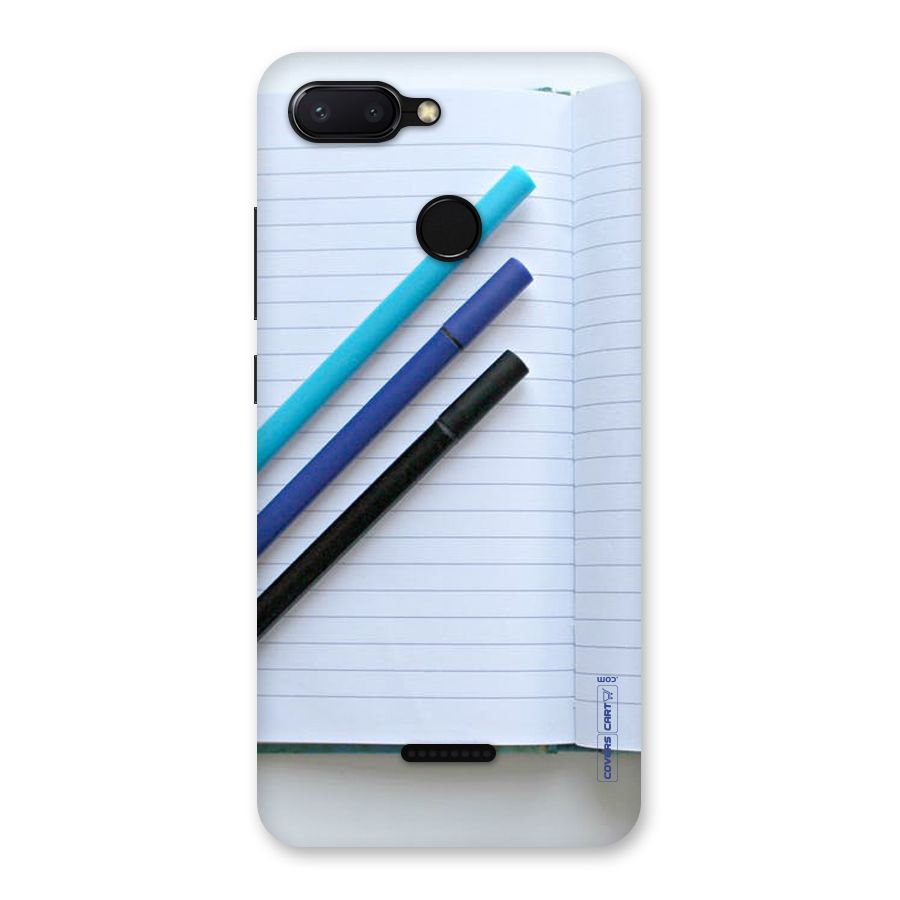 Notebook And Pens Back Case for Redmi 6