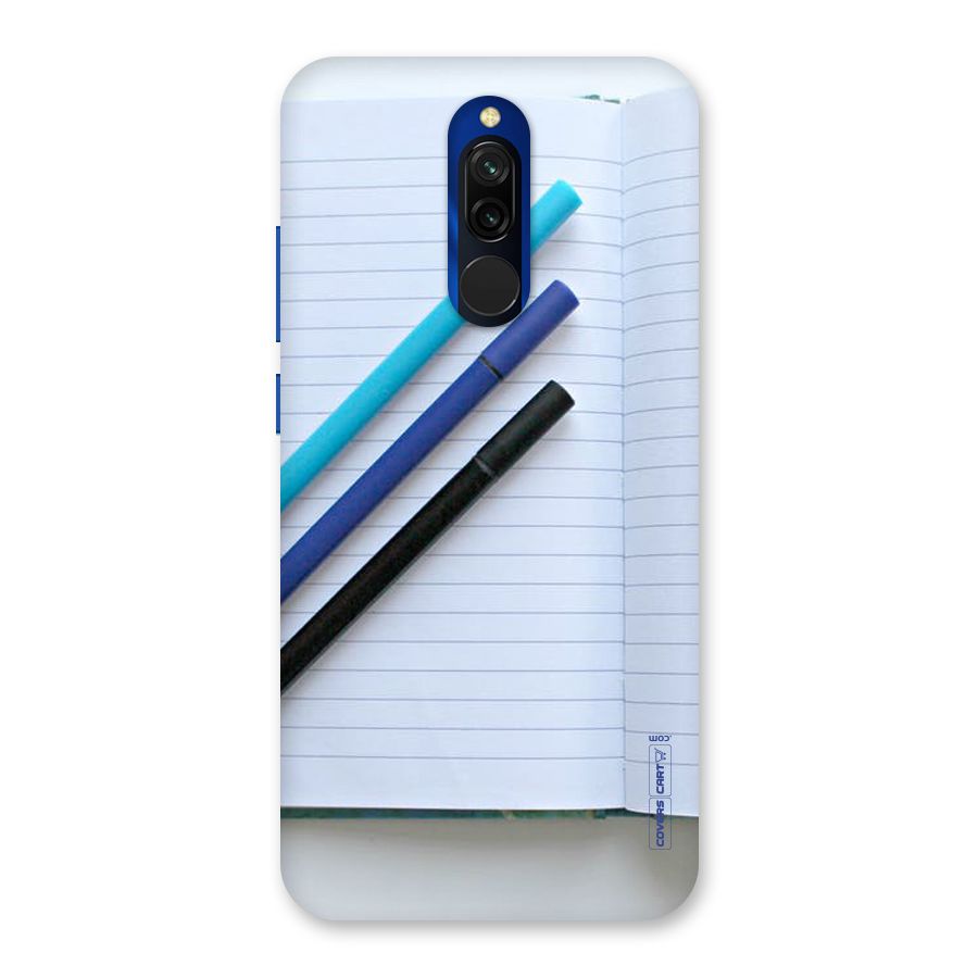 Notebook And Pens Back Case for Redmi 8