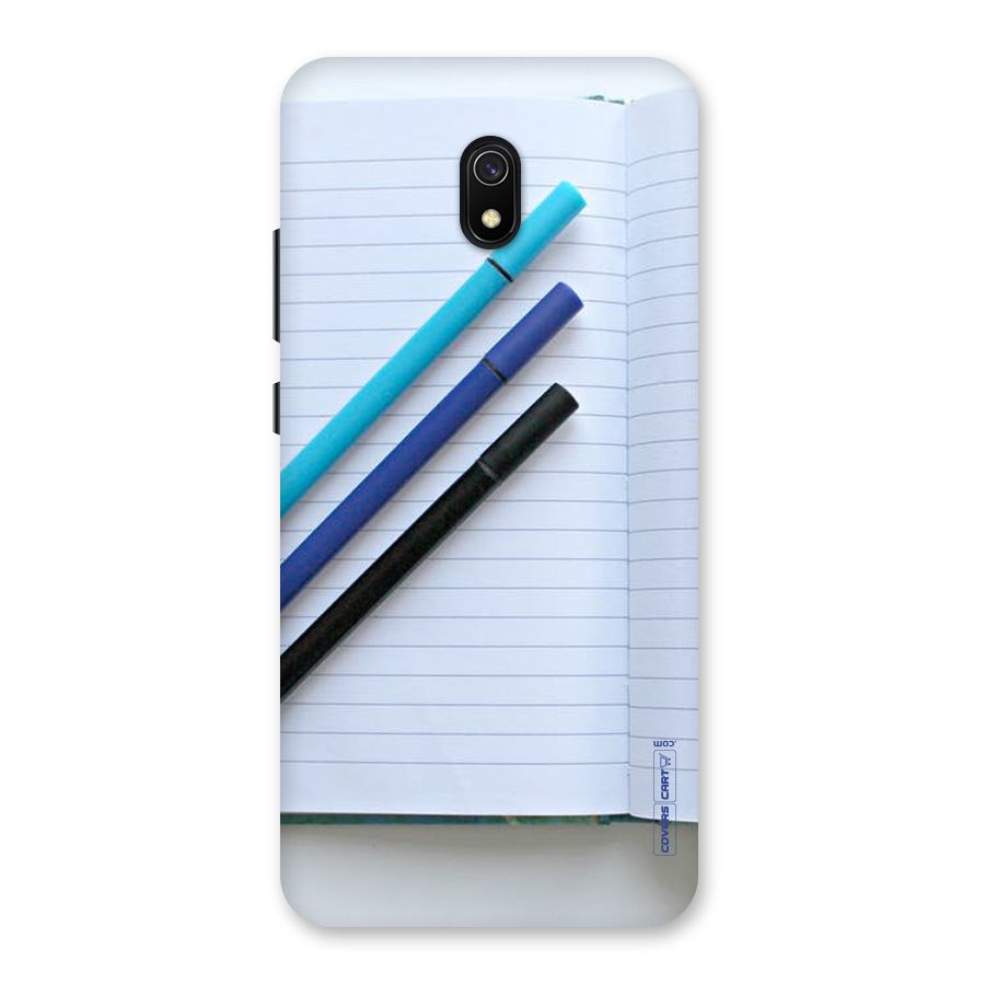 Notebook And Pens Back Case for Redmi 8A