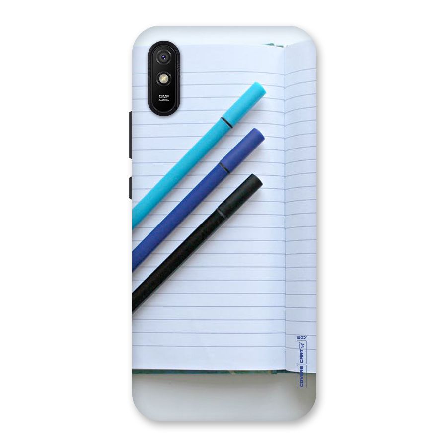 Notebook And Pens Back Case for Redmi 9A