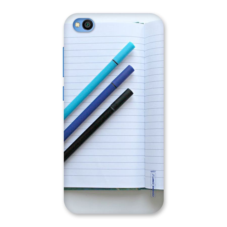 Notebook And Pens Back Case for Redmi Go