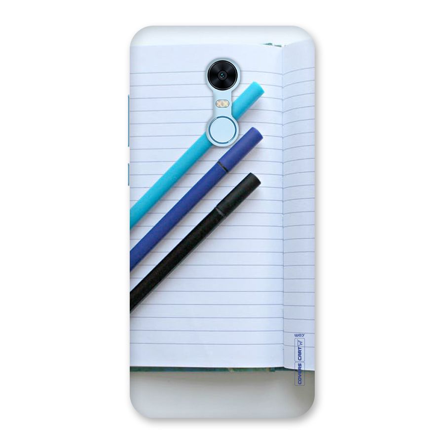 Notebook And Pens Back Case for Redmi Note 5