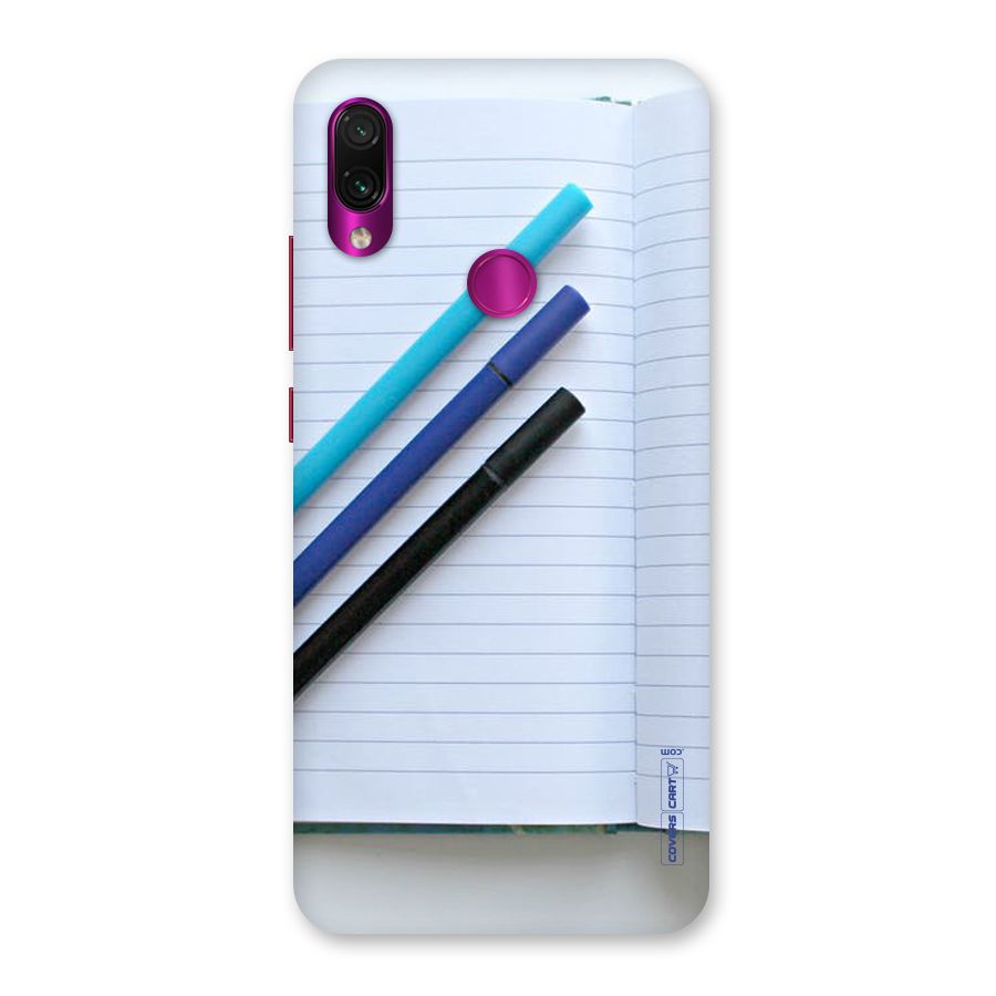 Notebook And Pens Back Case for Redmi Note 7 Pro
