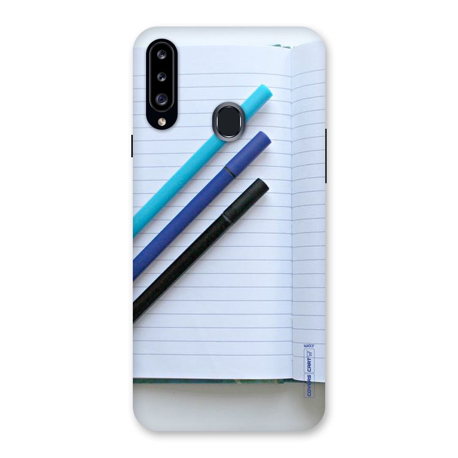 Notebook And Pens Back Case for Samsung Galaxy A20s