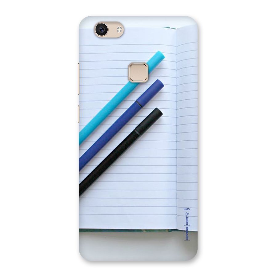Notebook And Pens Back Case for Vivo V7
