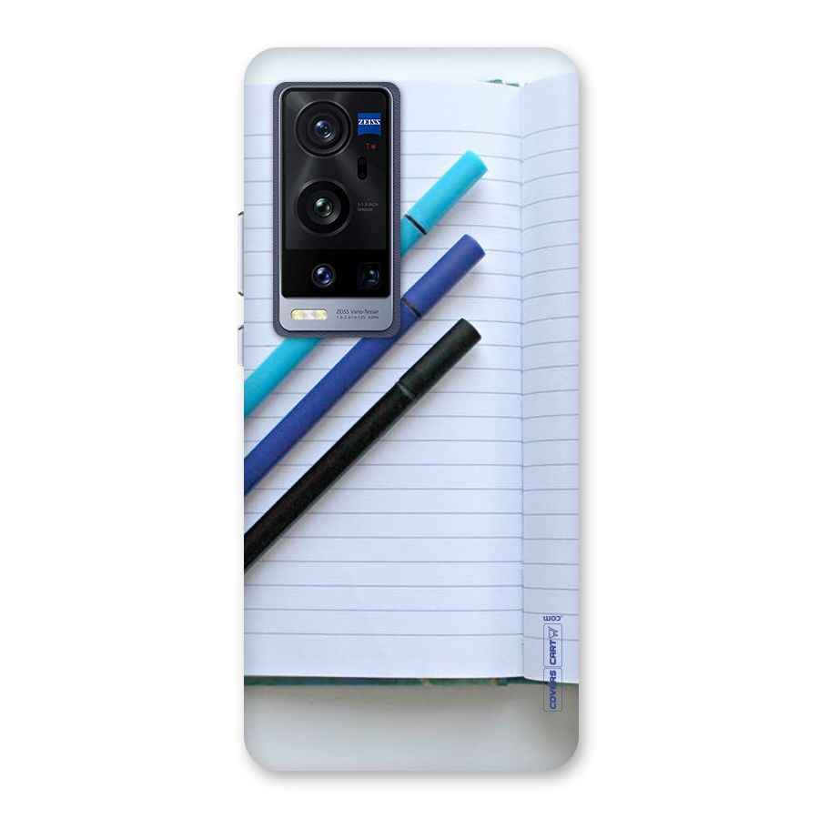 Notebook And Pens Back Case for Vivo X60 Pro Plus