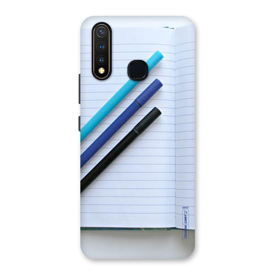 Notebook And Pens Back Case for Vivo Y19