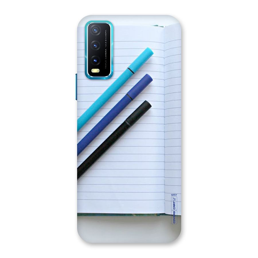Notebook And Pens Back Case for Vivo Y20