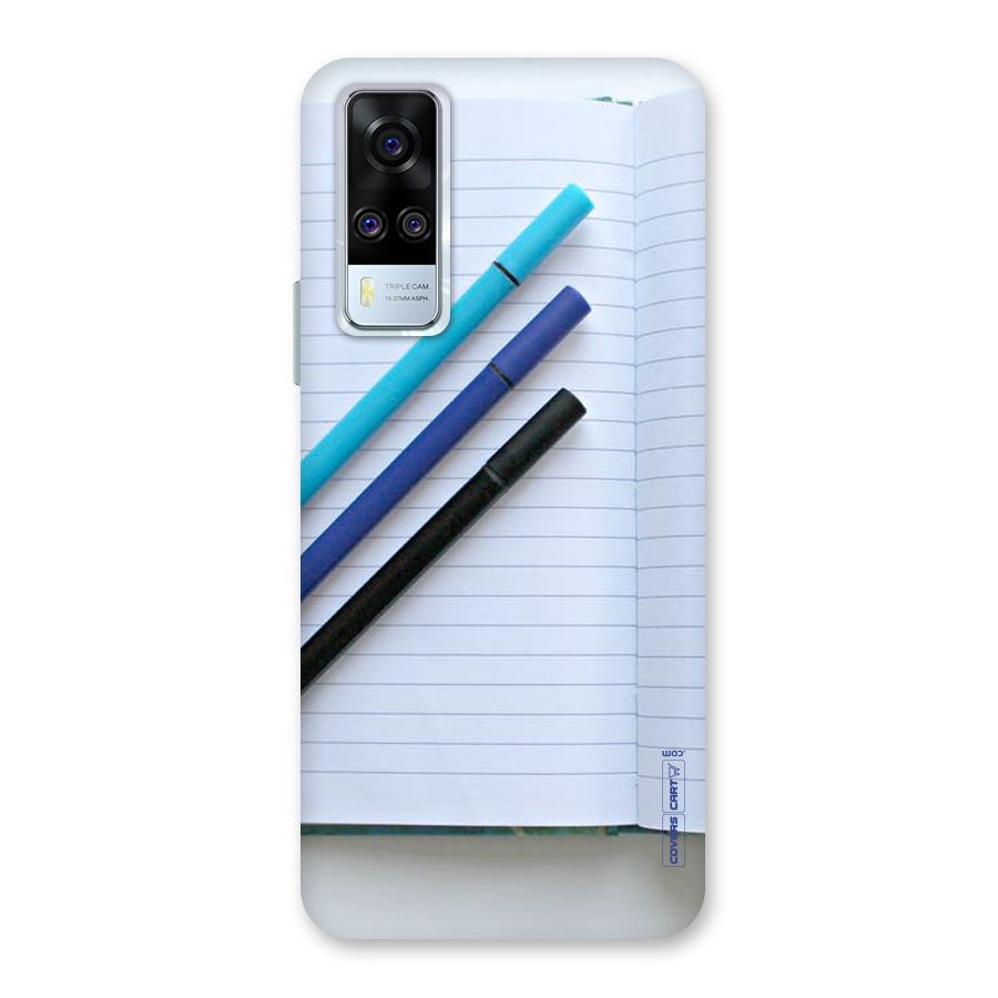 Notebook And Pens Back Case for Vivo Y31