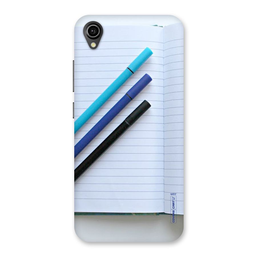 Notebook And Pens Back Case for Vivo Y90
