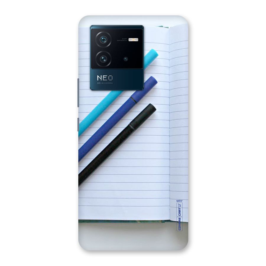 Notebook And Pens Back Case for Vivo iQOO Neo 6 5G
