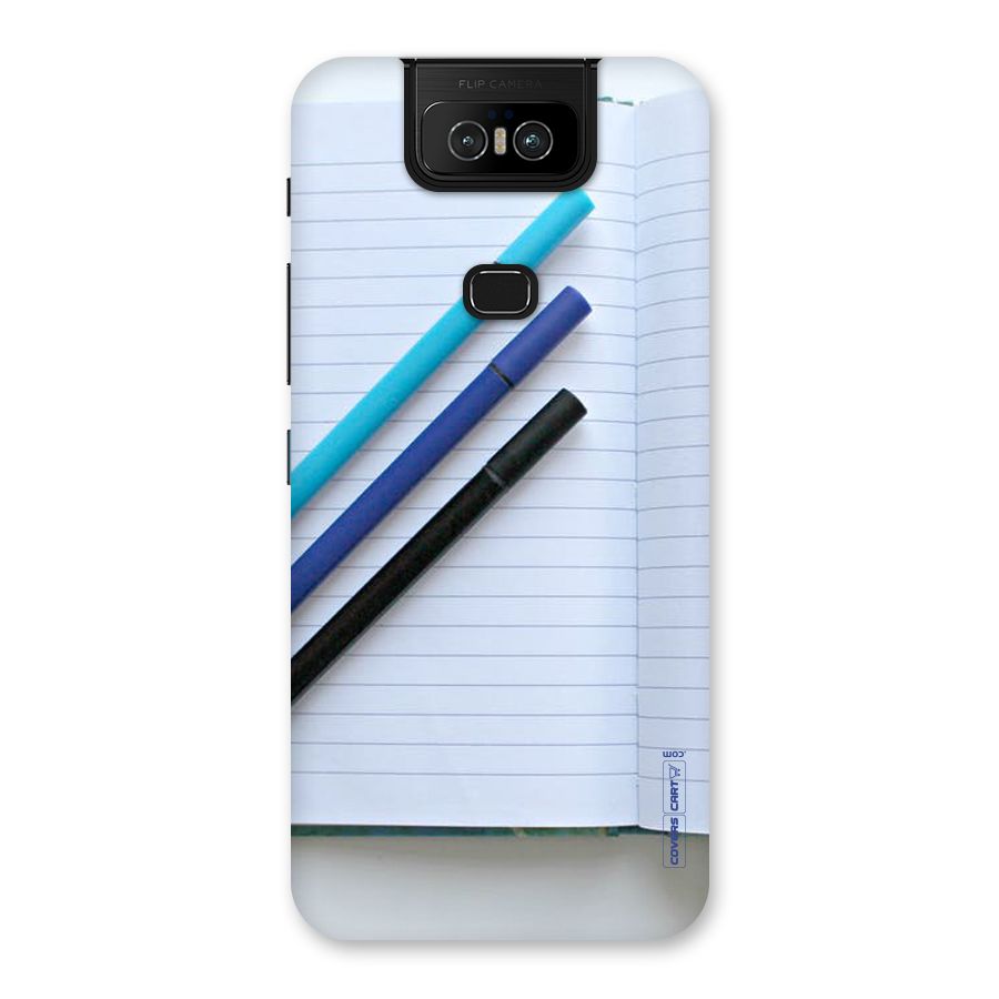 Notebook And Pens Back Case for Zenfone 6z