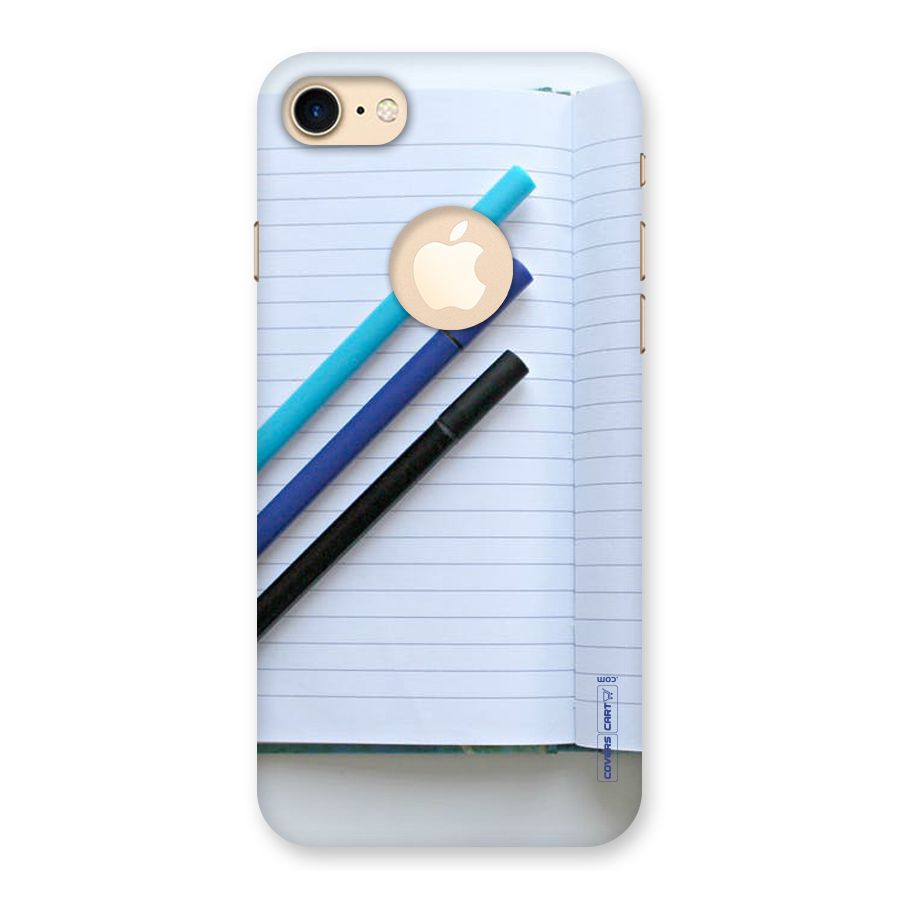 Notebook And Pens Back Case for iPhone 7 Logo Cut