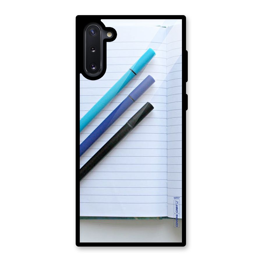 Notebook And Pens Glass Back Case for Galaxy Note 10