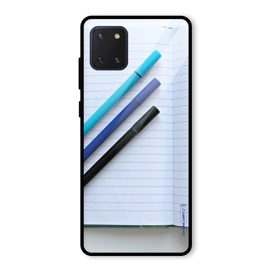 Notebook And Pens Glass Back Case for Galaxy Note 10 Lite