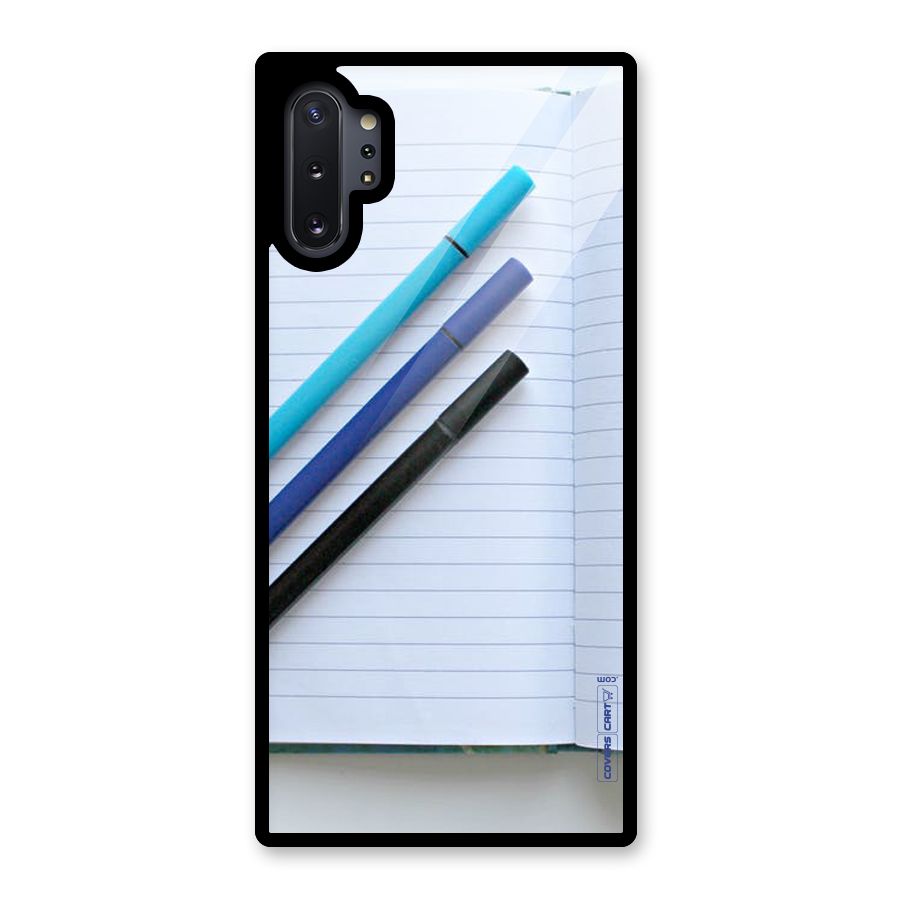 Notebook And Pens Glass Back Case for Galaxy Note 10 Plus