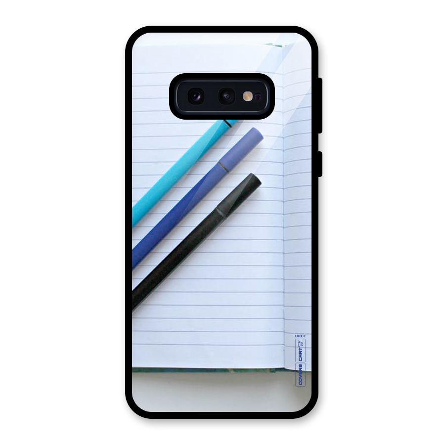 Notebook And Pens Glass Back Case for Galaxy S10e